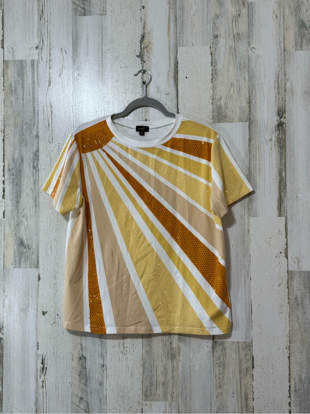 Sunburst Short Sleeve Tee in Yellow, White & Tan by Zara